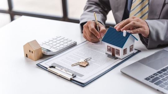 Realtor doing paperwork