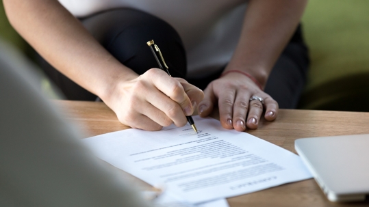 Woman doing paperwork